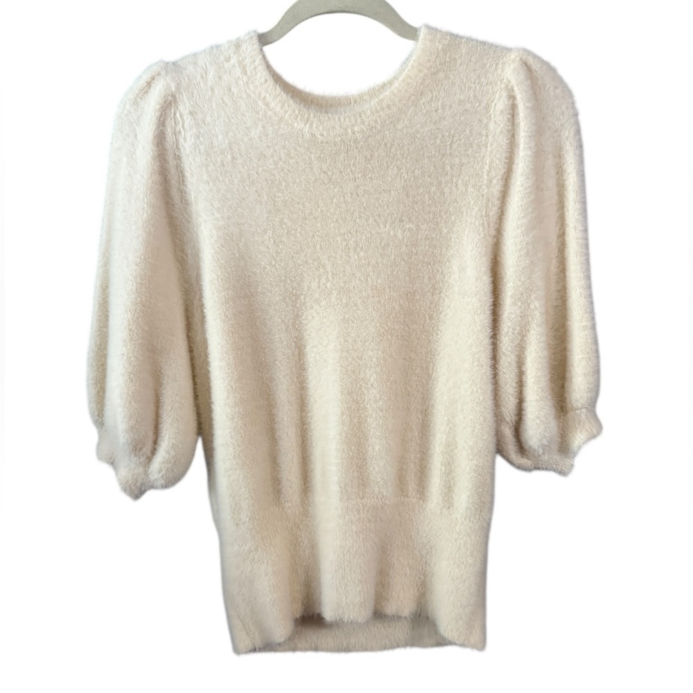 Ann Taylor Off White Short Sleeve Sweater Top Size Large - Picture 4 of 4